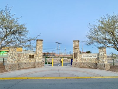 Playa Drain Trail main entrance.