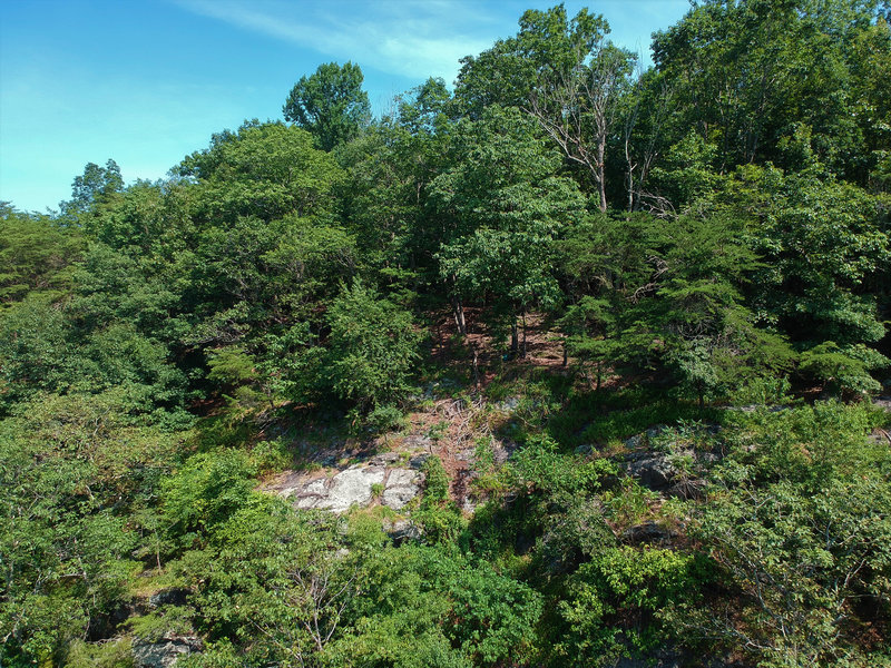 View of the rocky outcrop at the Woodstock Overlook.