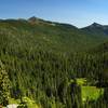 Phantom Meadows, Arnold Mountain (L), and Whiskey Peak (R) from the #955