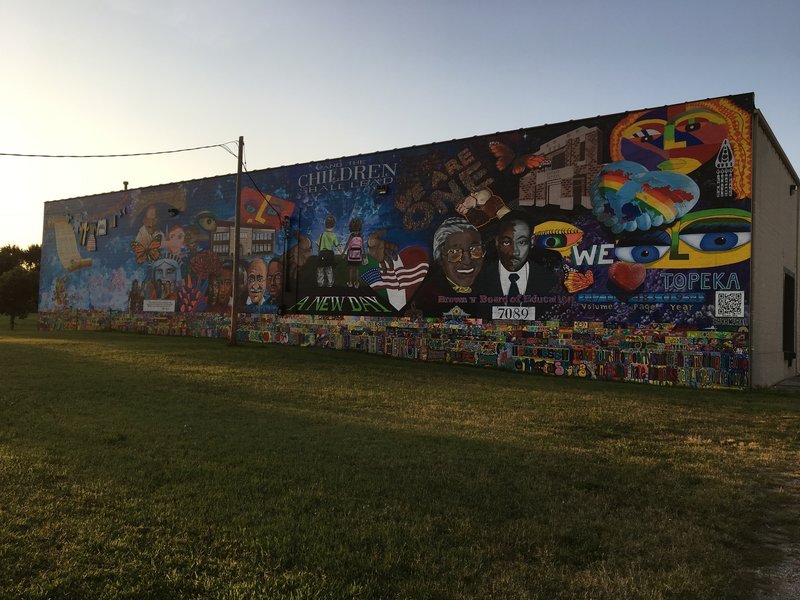 Brown v. Board mural near the trailhead.