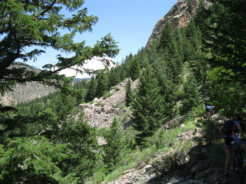 Solid trail looking North East but exposure is constant