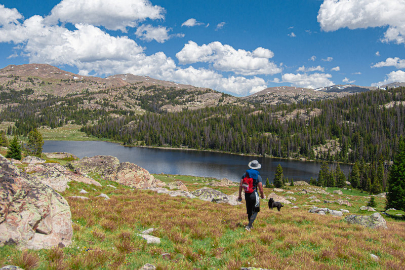 The first lake you arrive at, Shell Lake. One of many until you reach Emerald Lake.