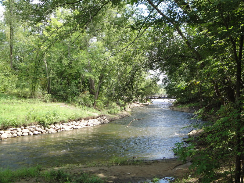 Mouth of Minnehaha Creek entering Mississippi River.