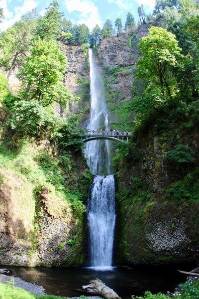 Full view of Multnomah Falls.