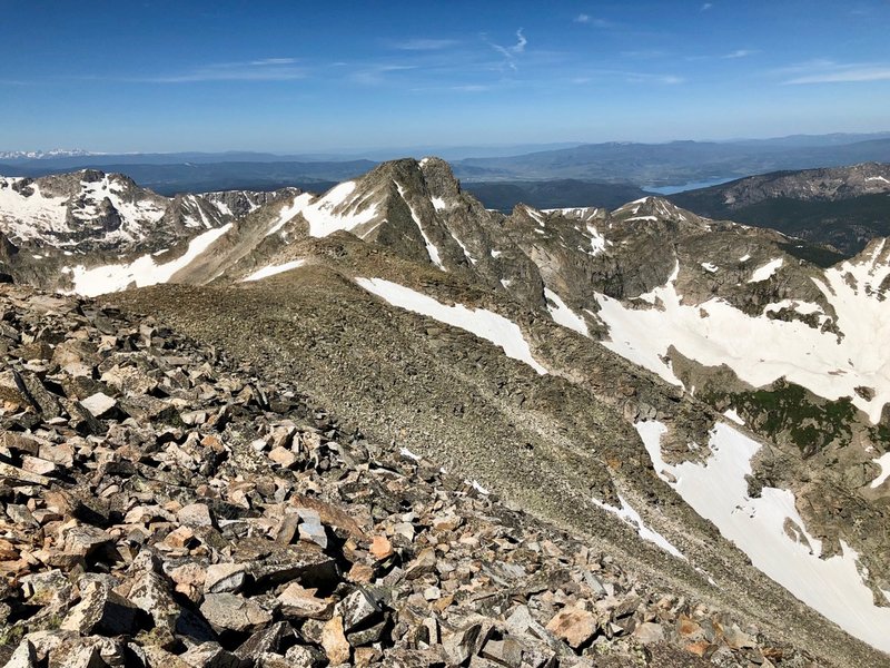 Paiute from the summit of Audubon. The east ridge route is obvious.