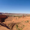 A panoramic view of Delicate Arch.