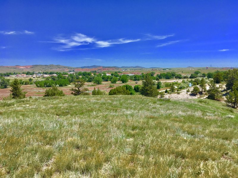 View of Guernsey from Oregon Trail ruts.