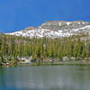 Flat Lake is an easy 1/4th mile walk from the Rainbow Lake Trail