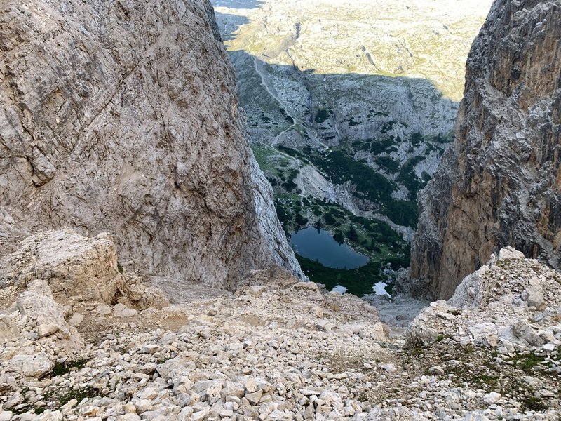 Forcella del lago step descent.