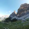 Forcella del Lago from the bottom.