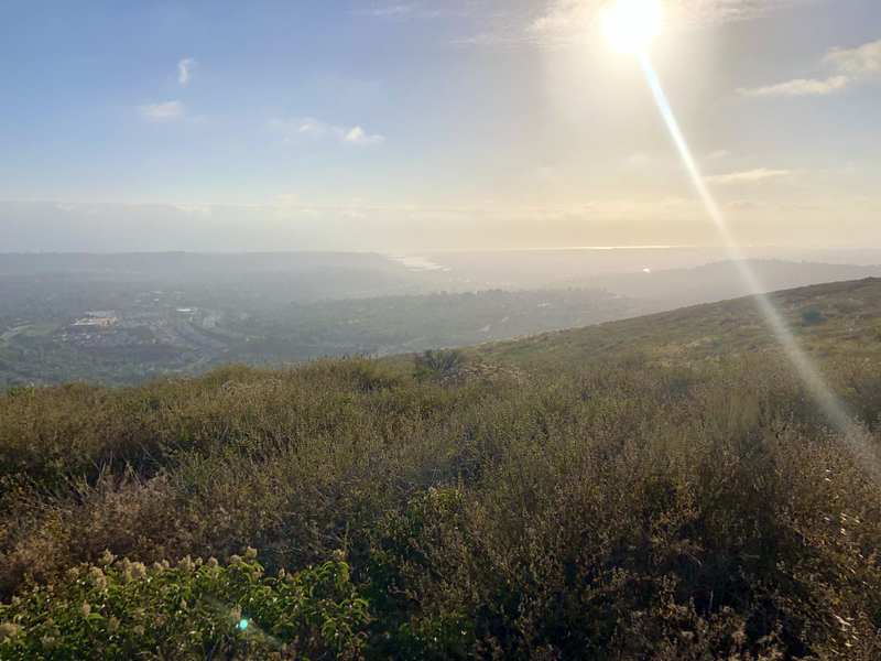 Summit photo looking west toward Pacific Ocean.