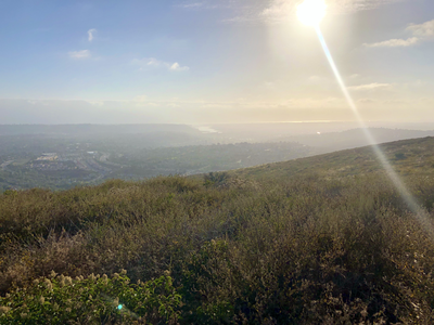 Summit photo looking west toward Pacific Ocean.