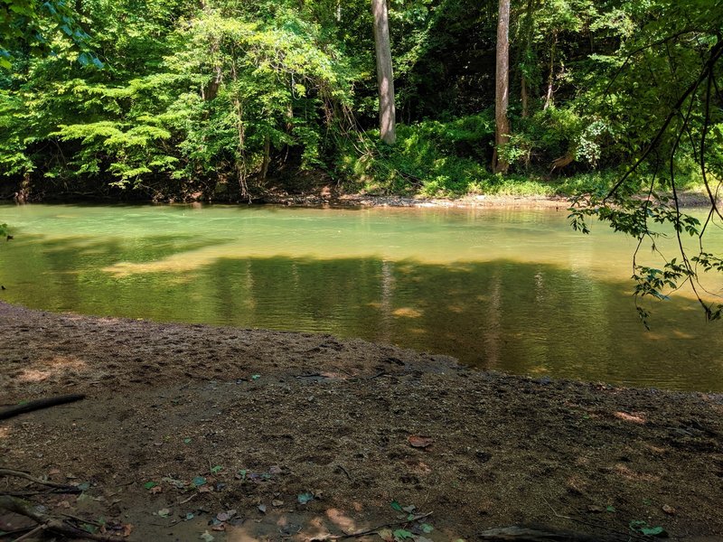 A view of the Woodstock River Crossing from the southern bank.