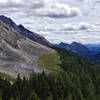 Viewpoint on Ptarmigan Cirque Trail, overlooking Highwood Pass.