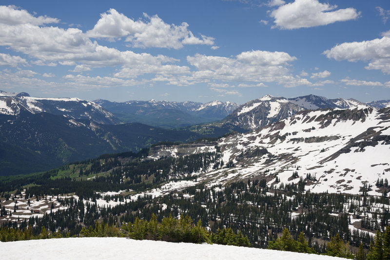 Halfway up, facing south.