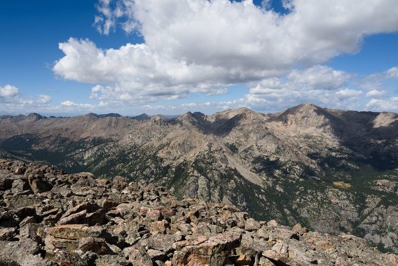 Views from the 14,009 ft summit