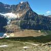 Angel Glacier below the west shoulder of Mount Edith Cavell, as seen from the second Cavell Meadows viewpoint.