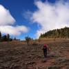 Climbing to the ridge from the Lone Pilot Trail