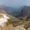 Looking down the Boulder Creek drainage from Siyeh Pass