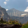 Small pockets of snow below Siyeh Pass last well throughout the summer