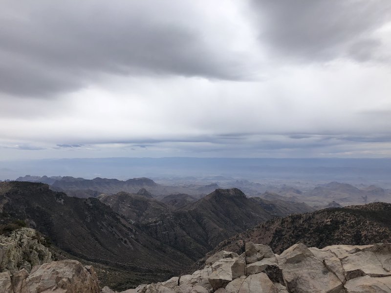 View from scrambling up to the top of Emory Peak.