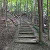 The stairs near the trailhead