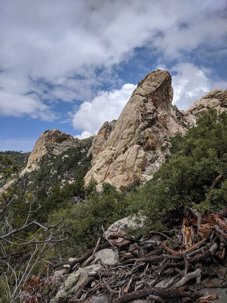 Rappel Rock, from Lemmon Rock Lookout Trail #12