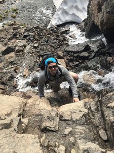 Top of the falls, final pitch to Sky Pond