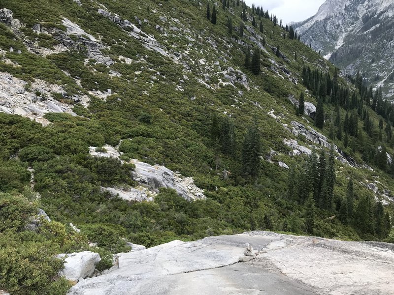 Looking back at the Boulder Creek Lakes Trail