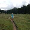 On the trail up to Twin Lost Lakes