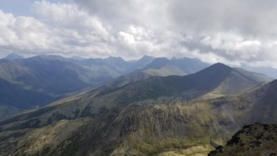 Mile High summit photo looking east up Peter's Creek Valley