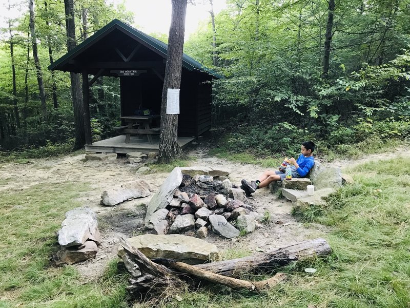 Big Mountain Shelter on the Tuscarora Trail (stone reclining chairs)