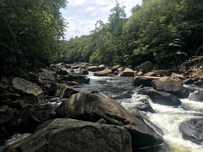 View at the end of the hike, area of rapids called National Falls.
