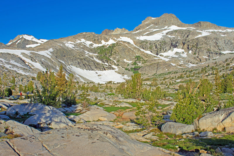 Wide alpine valley on the trail to Marie Lakes, has good fishing and great camping.