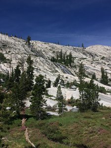 Beautiful granite hills with waterfalls.