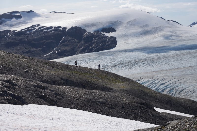 There are opportunities to explore the end of the trail, especially as the snow levels recede. Take the opportunity to take in the different views, even if it means taking one of the small trails that fan out at the top.