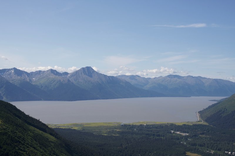 Views of the Turnagain Arm get better and better as the trail climbs higher and higher.