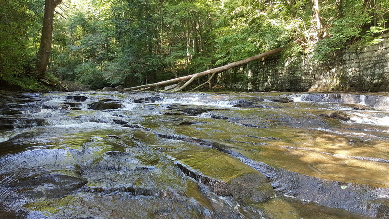 Looking up Glade Creek from the top of the big swimming hole.