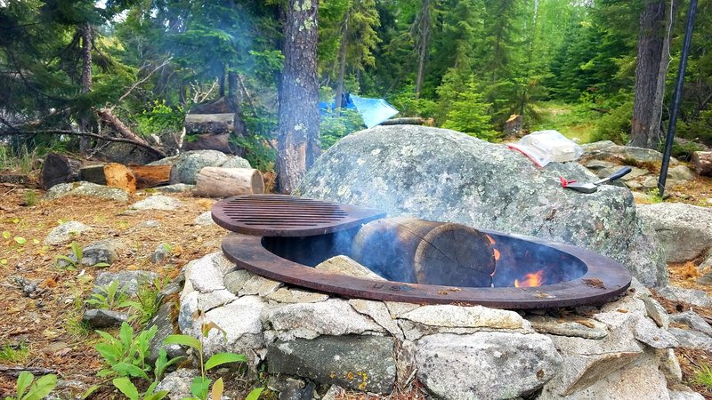 There is an actual fire pit.