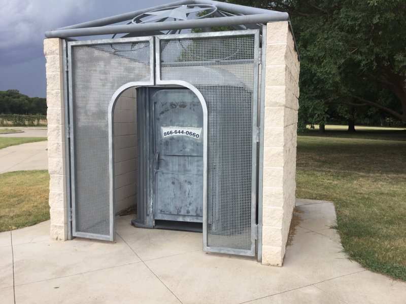 Bathroom at Pecan Valley Park. Seems to be pretty well maintained.