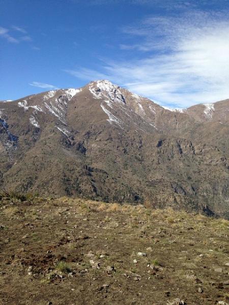 View from the summit looking deeper into the Andes.