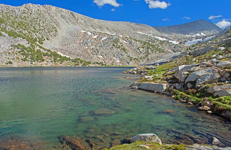 Second Lake in Pioneer Basin. There are excellent, but smaller, campsites here.