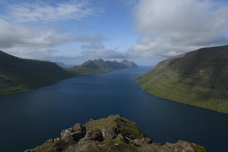 Kalsoy and Kunoy from the top of Klakkur (at the end of the trail).