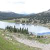 Looking south towards Lyle Lake. The trail winds around the right side of the lake, then branches away on the south.