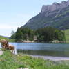 Seealpsee - view towards the two restaurants.