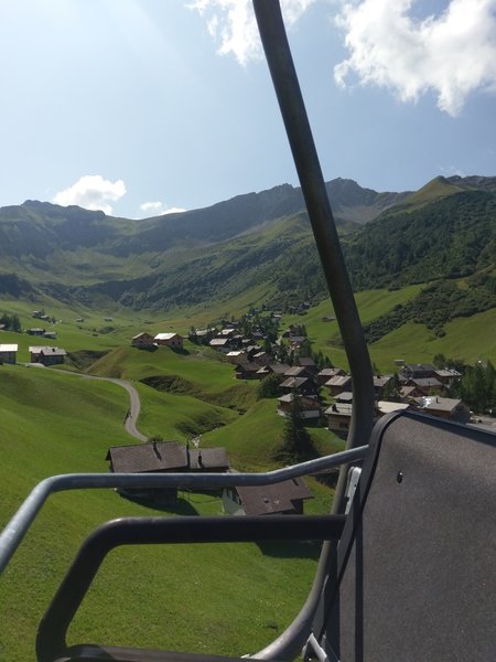 Lush, grassy hillsides around Malbun - from the Sareis chairlift