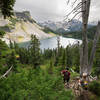 Taking a moment to stop and look back at Iceburg Lake.