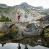 Two arched bridge sections add some unexpected flair to the alpine scenery.