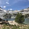 Glacier Lake with Glacier Peak on left, Eagle on the right