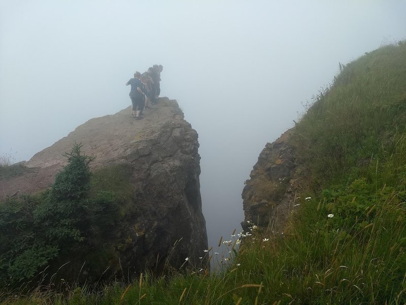 at the very tip of the peninsula. Very foggy day.